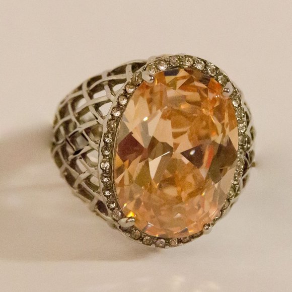 Stainless Steel Quartz and Crystal Ring - Picture 3 of 7